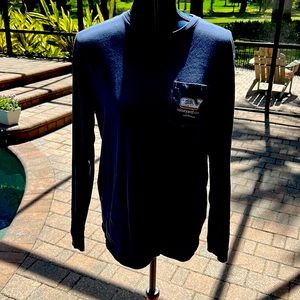 Navy blue soft VV young mens tshirt